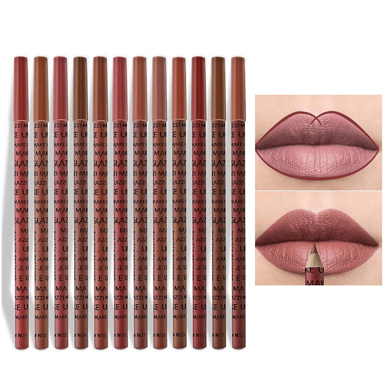 12 Colors Waterproof Lip Liner Pencil Set Weightless Precise Liner with Super Soft Blendable Texture Matte Soft Lips Makeup
12 Colors Waterproof Lip Liner Pencil Set Weightless Precise Liner with Super Soft Blendable Texture Matte Soft Lips Makeup