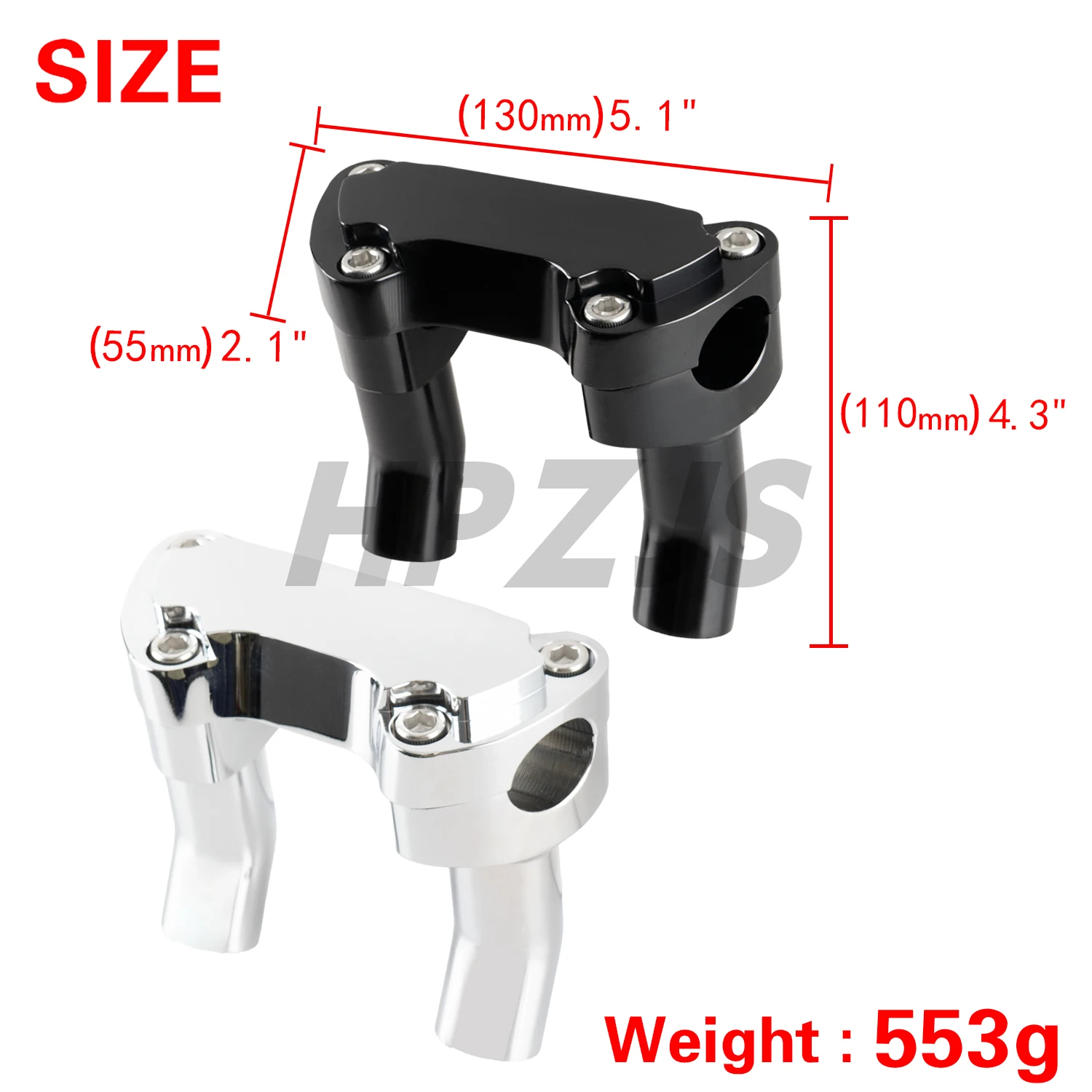 CNC Aluminum 3.5" Pullback Handlebar Riser Top Clamp For Harley Motorcycle Davidson Dyna Street bob Softail Sportster 
CNC Aluminum 3.5" Pullback Handlebar Riser Top Clamp For Harley Motorcycle Davidson Dyna Street bob Softail Sportster