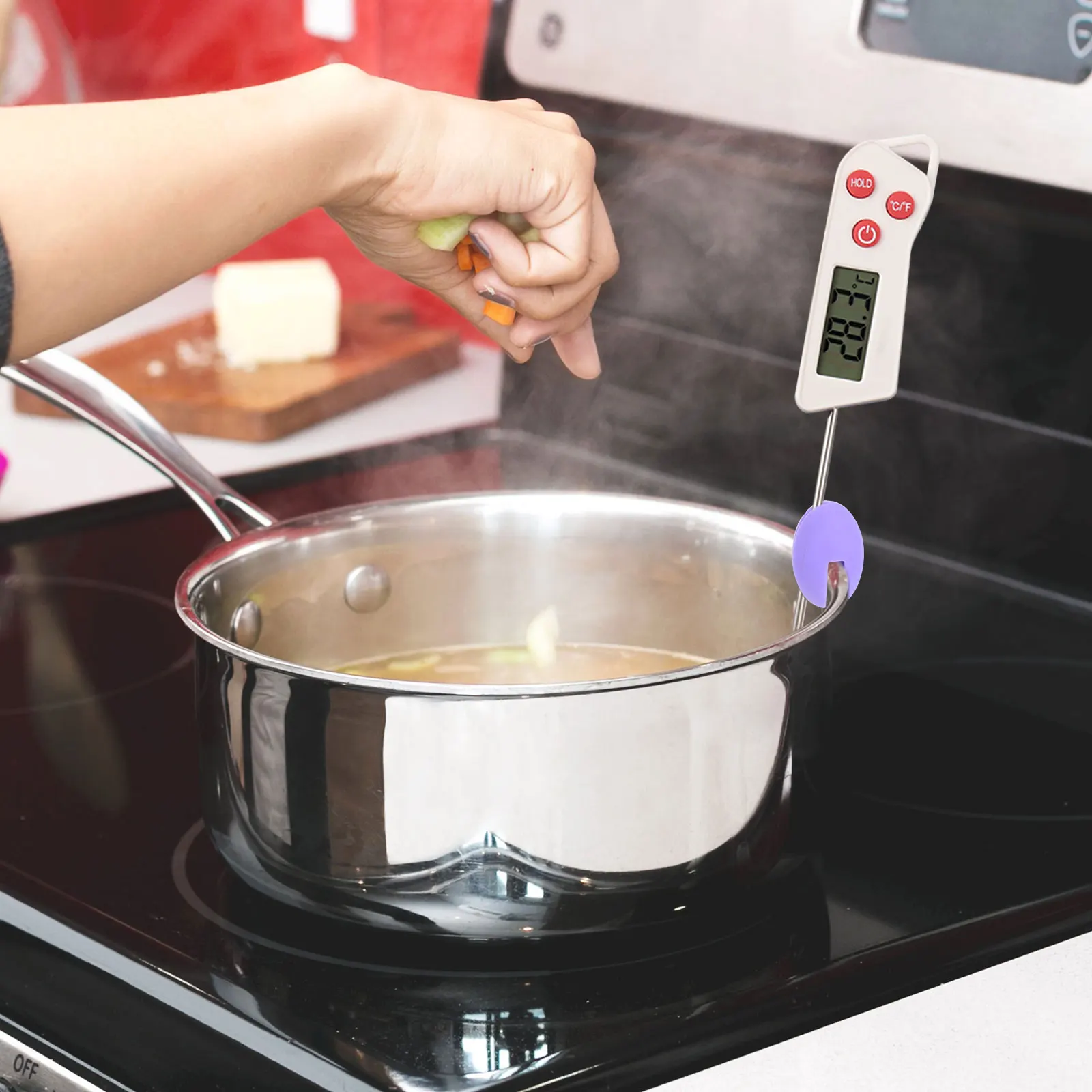1pc Silicone Temperature Probe Pot Clip Thermometer Holder for Cooking Candy Syrup Baby Food Grilling Baking Meat Roasting
1pc Silicone Temperature Probe Pot Clip Thermometer Holder for Cooking Candy Syrup Baby Food Grilling Baking Meat Roasting