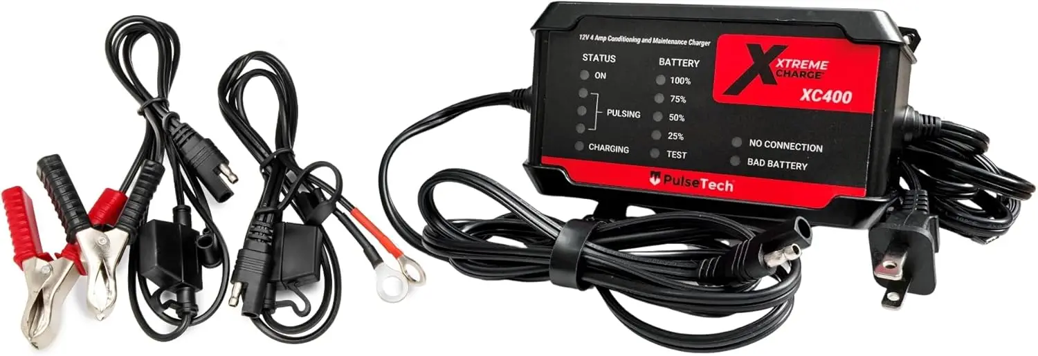 4 AMP Smart Battery Charger Maintainer for 12V Lead-Acid Batteries, Test Charge Condition Extend Life
4 AMP Smart Battery Charger Maintainer for 12V Lead-Acid Batteries, Test Charge Condition Extend Life
