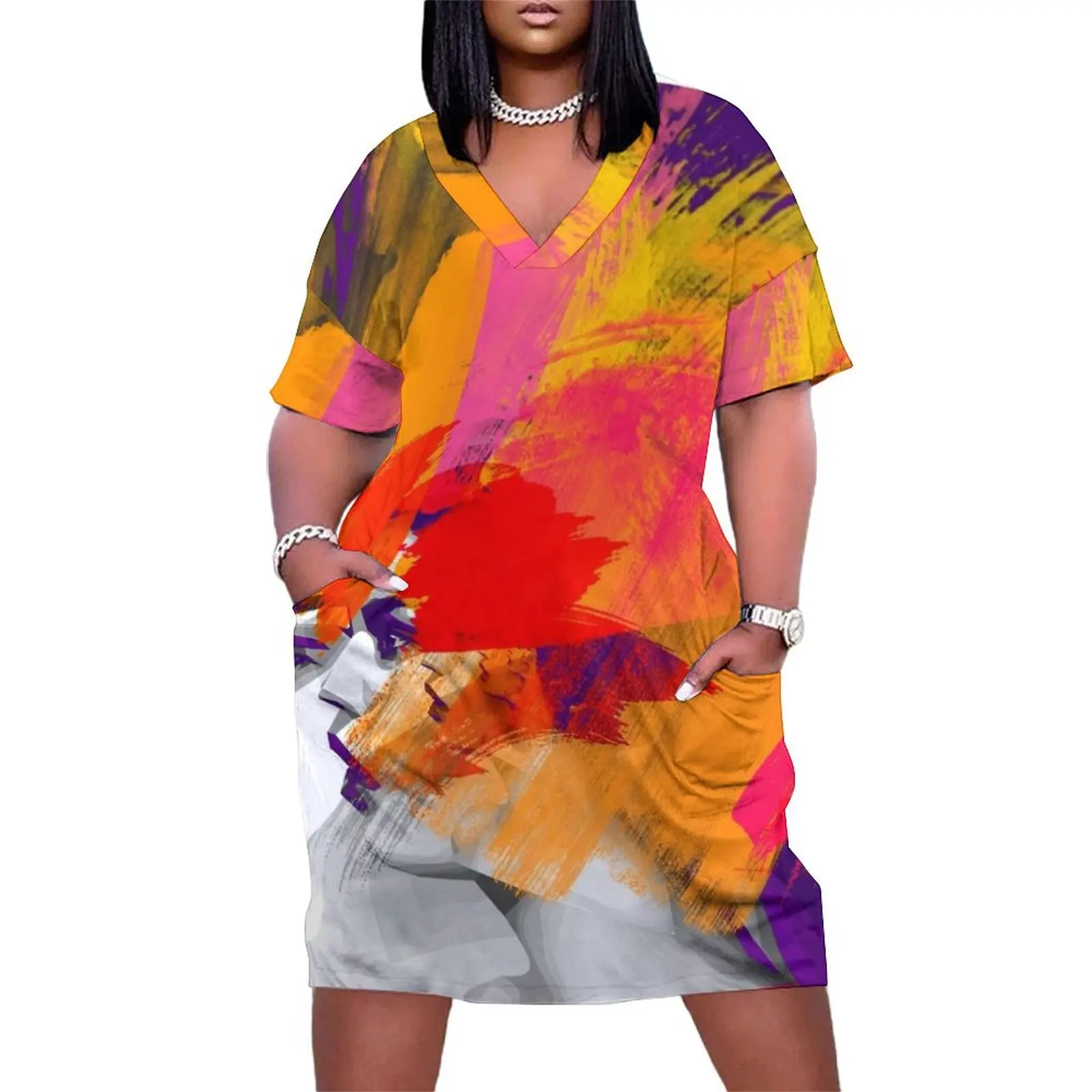 Brush Strokes Loose Pocket Dress birthday dresses for women Women's summer skirt dress for woman
Brush Strokes Loose Pocket Dress birthday dresses for women Women's summer skirt dress for woman