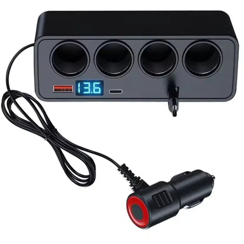 Car Adapter 120W 4-Socket QC3.0+ PD Fast Charging Car Power Socketr 12V/24V Plug Outlet With Voltage Display
Car Adapter 120W 4-Socket QC3.0+ PD Fast Charging Car Power Socketr 12V/24V Plug Outlet With Voltage Display
