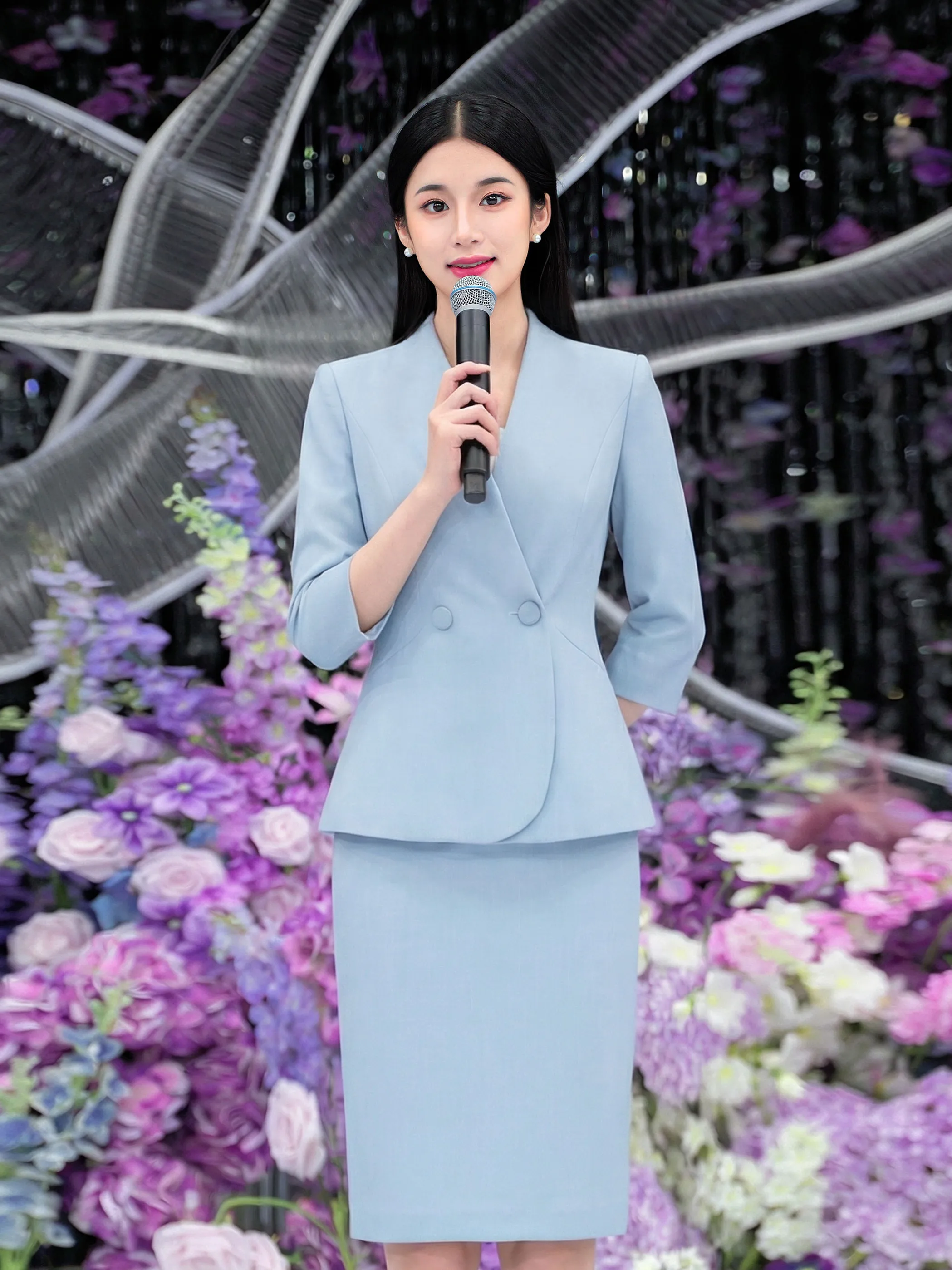 Blue Seven-Quarter Sve V-Ne Career Suit Set Women's Ele Interview Suit Two-Piece Set Profional Workwear
Blue Seven-Quarter Sve V-Ne Career Suit Set Women's Ele Interview Suit Two-Piece Set Profional Workwear