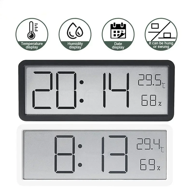 LCD Screen Digital Wall Clock Time Temperature Humidity Time Display Electronic Clock Desktop Digital Clock Battery Powered
LCD Screen Digital Wall Clock Time Temperature Humidity Time Display Electronic Clock Desktop Digital Clock Battery Powered