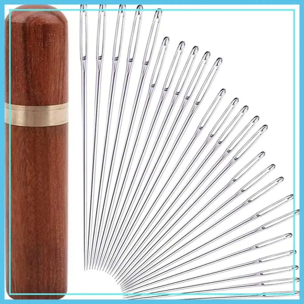25Pieces Hand Sewing Big Eye Needles Sharp Needle, with Solid Wood Needle Case
25Pieces Hand Sewing Big Eye Needles Sharp Needle, with Solid Wood Needle Case