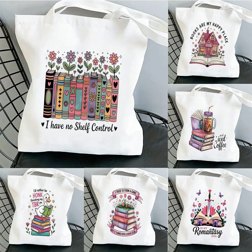 Women Canvas Shopping Bag Casual Large Capacity Book Print Female Shoulder Bag Eco Handbag Tote Reusable Grocery Shopper Bags
Women Canvas Shopping Bag Casual Large Capacity Book Print Female Shoulder Bag Eco Handbag Tote Reusable Grocery Shopper Bags