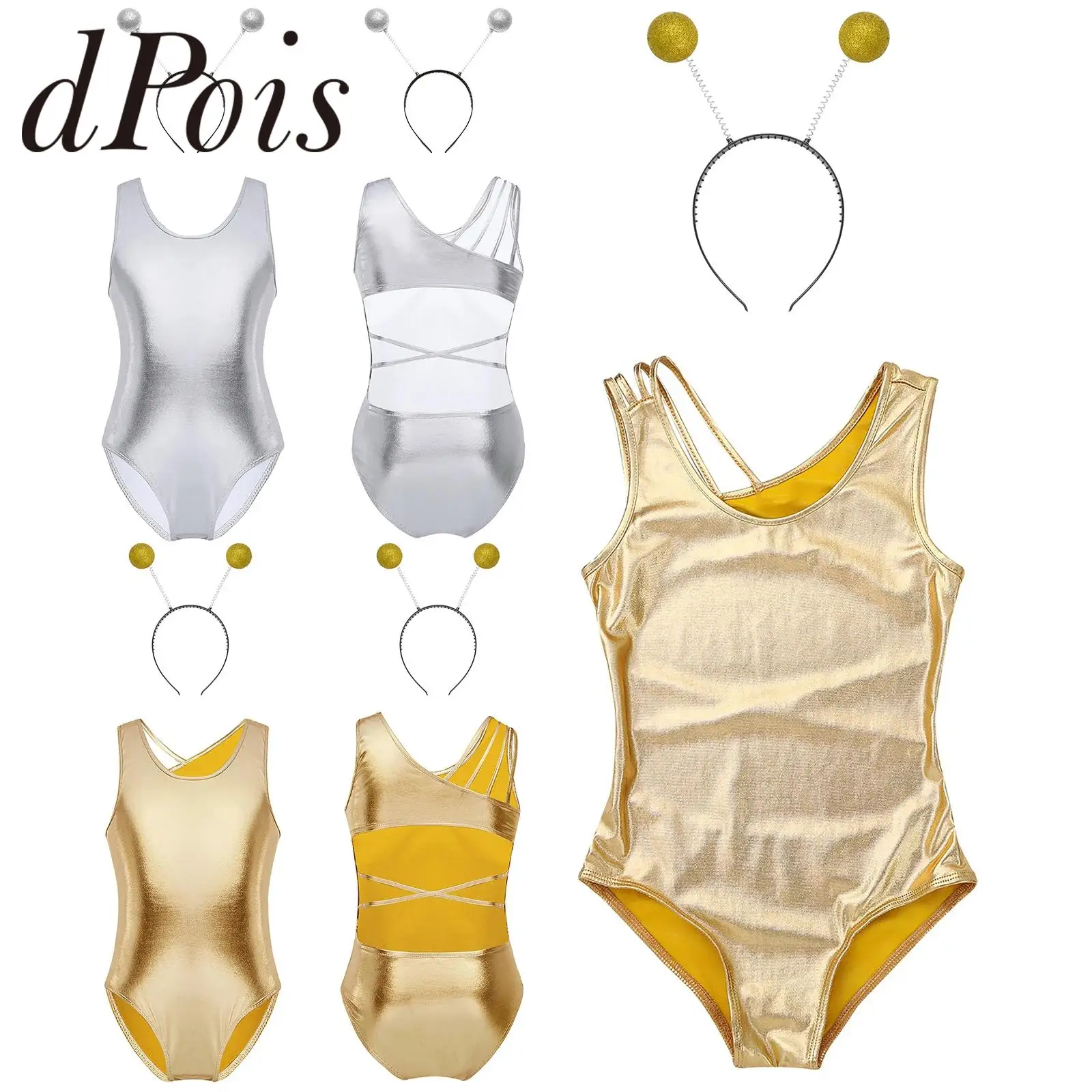Girls Metallic Jumpsuit Ballet Leotard with Alien Hair Hoop for Cosplay Robot Outer Space Costume
Girls Metallic Jumpsuit Ballet Leotard with Alien Hair Hoop for Cosplay Robot Outer Space Costume