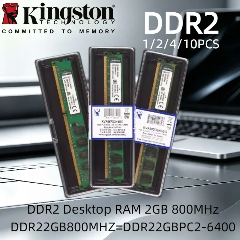 Kingston DDR2 PC2-6400 Desktop Memoria 2GB 800MHz Classic Vintage Desktop RAM Multiple Package Quantities
Kingston DDR2 PC2-6400 Desktop Memoria 2GB 800MHz Classic Vintage Desktop RAM Multiple Package Quantities