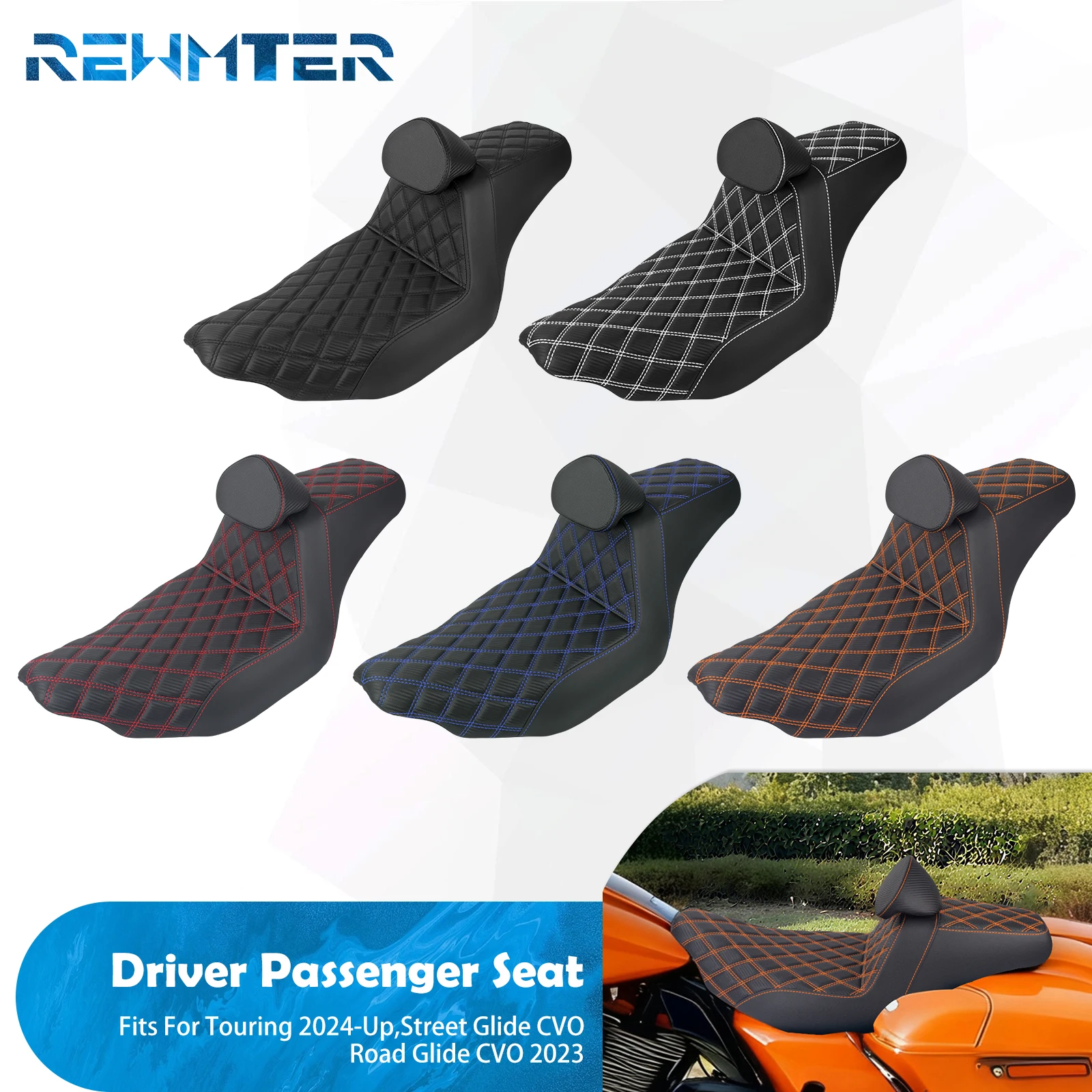 Motorcycle Two Up Seat With Backrest Driver Passenger Cushion Seats For Harley Touring FLHR 2024-UP Road Street Glide CVO 2023
Motorcycle Two Up Seat With Backrest Driver Passenger Cushion Seats For Harley Touring FLHR 2024-UP Road Street Glide CVO 2023