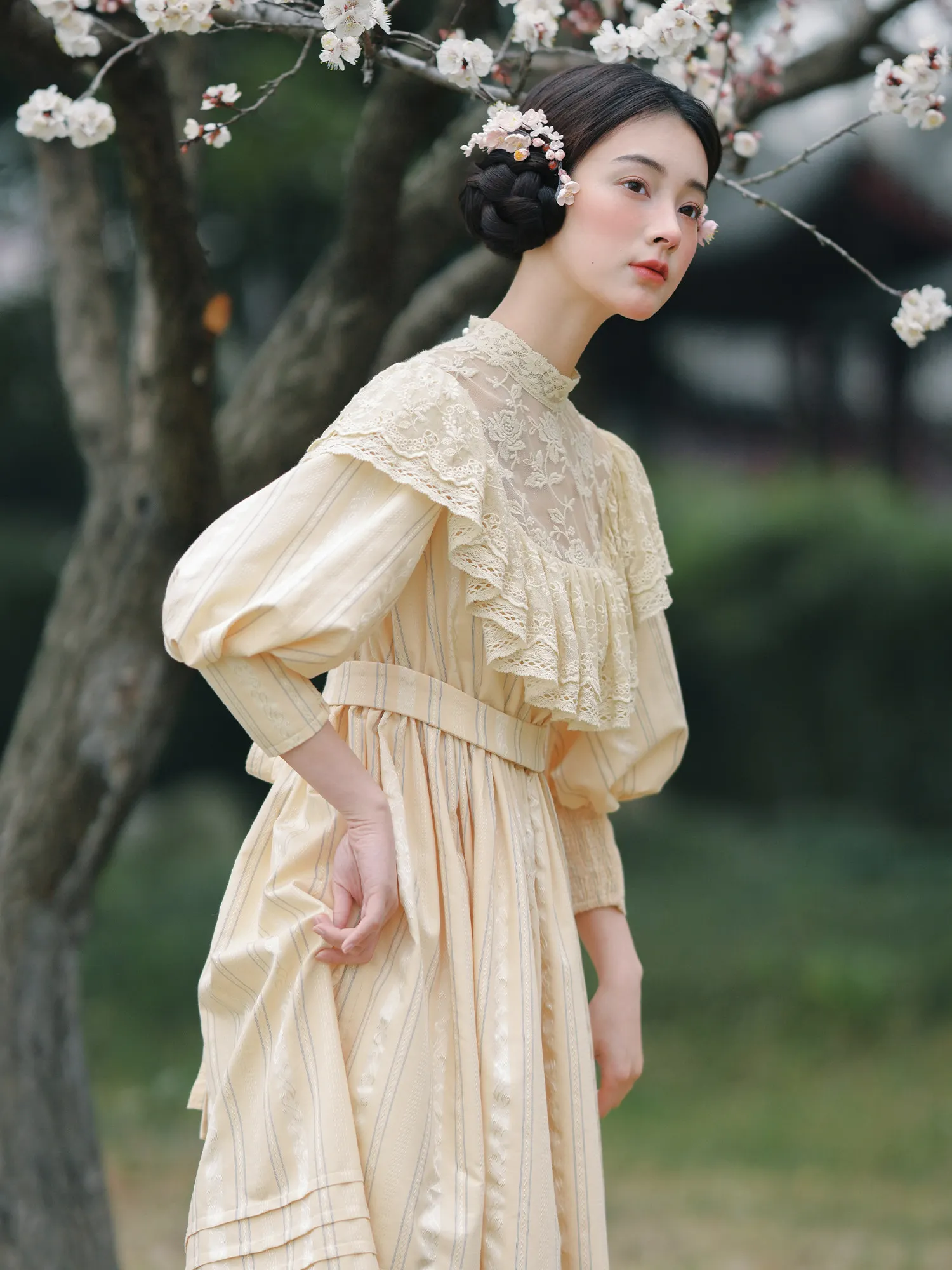 91-99cmBust Spring Fall Maxi Dresses Original Design Women Vintage Elegant Slim Empire Edwardian European Embroidered Lace Dress
91-99cmBust Spring Fall Maxi Dresses Original Design Women Vintage Elegant Slim Empire Edwardian European Embroidered Lace Dress