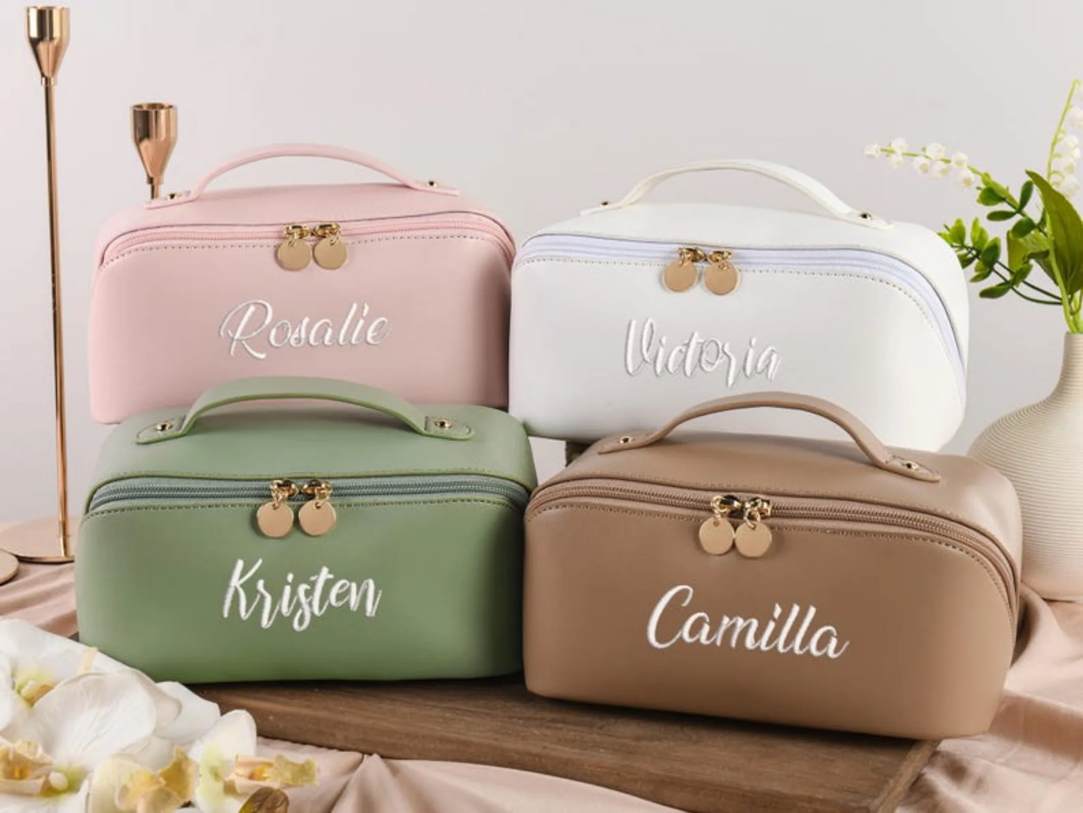 Personalized Leather Embroidered Makeup Bag, Custom Large Capacity Cosmetic Bag, Christmas Gift Women, Bridal Shower Gift
Personalized Leather Embroidered Makeup Bag, Custom Large Capacity Cosmetic Bag, Christmas Gift Women, Bridal Shower Gift