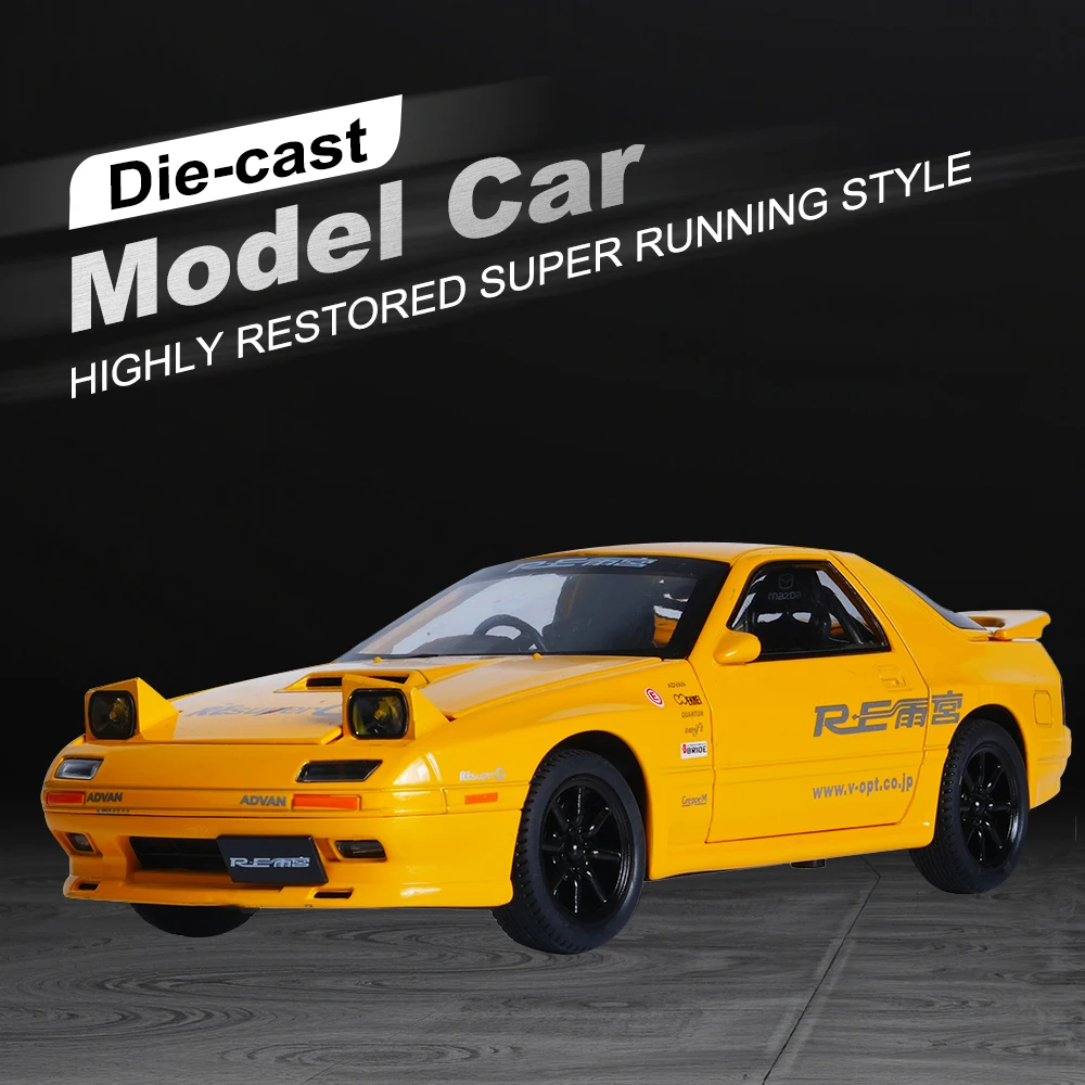 1:24 Mazda RX7-FC classic car model, die-cast material, high-quality car model, with lights and operable doors, best holiday gif
1:24 Mazda RX7-FC classic car model, die-cast material, high-quality car model, with lights and operable doors, best holiday gif