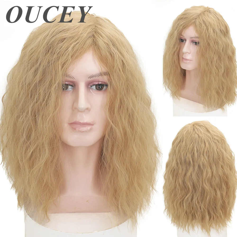 OUCEY Synthetic Hair Natural Wavy Wigs for Men Cosplay Wig Black Brown Blonde Wig Male Fluffy Heat Resistant Men's Pub Rock Wig
OUCEY Synthetic Hair Natural Wavy Wigs for Men Cosplay Wig Black Brown Blonde Wig Male Fluffy Heat Resistant Men's Pub Rock Wig