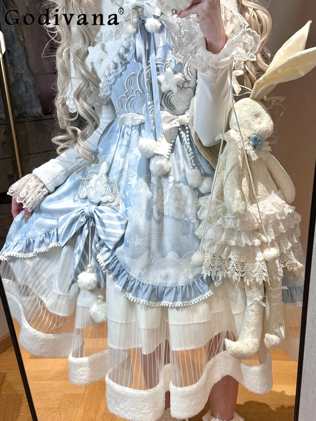 Graceful Lady College Style Japanese Original Lolita Strap Set Autumn Winter Sweet Cute Girl Doll Feel Dress
Graceful Lady College Style Japanese Original Lolita Strap Set Autumn Winter Sweet Cute Girl Doll Feel Dress