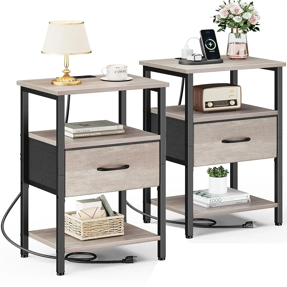 Night Stand Set Of 2, Nightstand With Charging Station, Bed Side Table With Drawer, End Table With Storage Shelf For Living
Night Stand Set Of 2, Nightstand With Charging Station, Bed Side Table With Drawer, End Table With Storage Shelf For Living