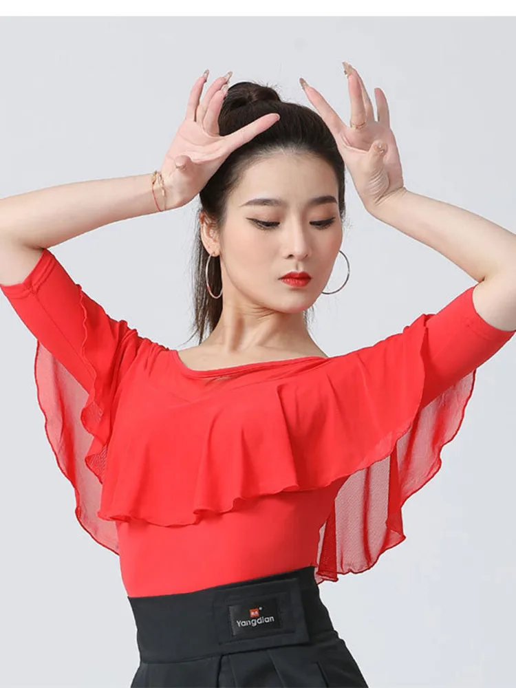 Elegant Modern Dance Party Tops Graduation Classical Costume Ruffle Street Festival Outfit Women Festivals Latin Slim Fit shirt
Elegant Modern Dance Party Tops Graduation Classical Costume Ruffle Street Festival Outfit Women Festivals Latin Slim Fit shirt