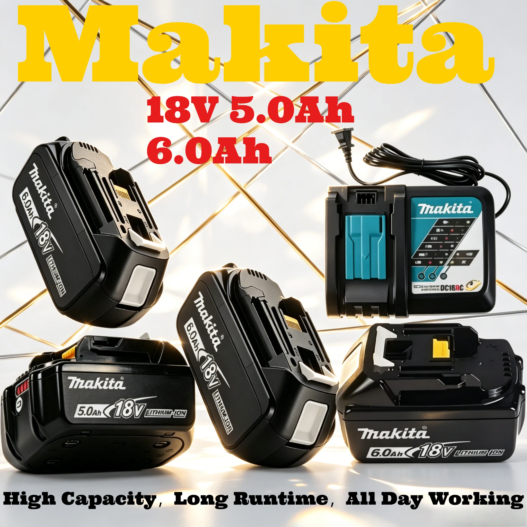 Genuine Makita BL1860 18V 6.0Ah battery, low static power drain high energy conversion, long working time for cutting machines
Genuine Makita BL1860 18V 6.0Ah battery, low static power drain high energy conversion, long working time for cutting machines