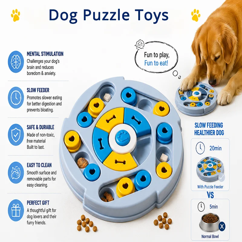 Dog Puzzle Toys Slow Feeder Training Iq Nonslip Bowl Dog Interactive Toy Boredom Buster Pet Puzzle Cat Dogs Training Game
Dog Puzzle Toys Slow Feeder Training Iq Nonslip Bowl Dog Interactive Toy Boredom Buster Pet Puzzle Cat Dogs Training Game