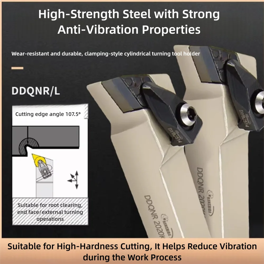 107.5° External Turning Tool Holder DDQNL DDQNR2020K1504/2525M1506/3232P1506 CNC Knife Carrier Blade Holder For Lathes DNMG15
107.5° External Turning Tool Holder DDQNL DDQNR2020K1504/2525M1506/3232P1506 CNC Knife Carrier Blade Holder For Lathes DNMG15