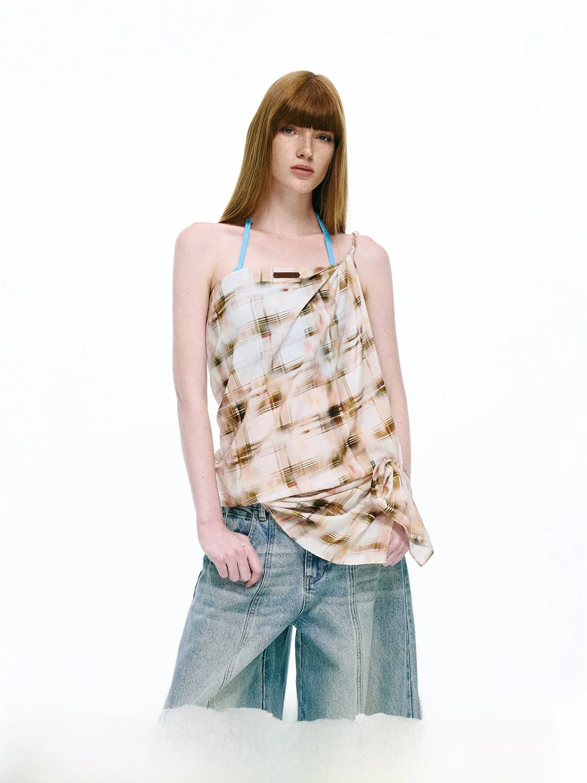 TearOcean Asymmetric oulder Twist Knot Single Strap Vest Women's High-End Plaid Top Summer Loose Fit Polyester Blend
TearOcean Asymmetric oulder Twist Knot Single Strap Vest Women's High-End Plaid Top Summer Loose Fit Polyester Blend