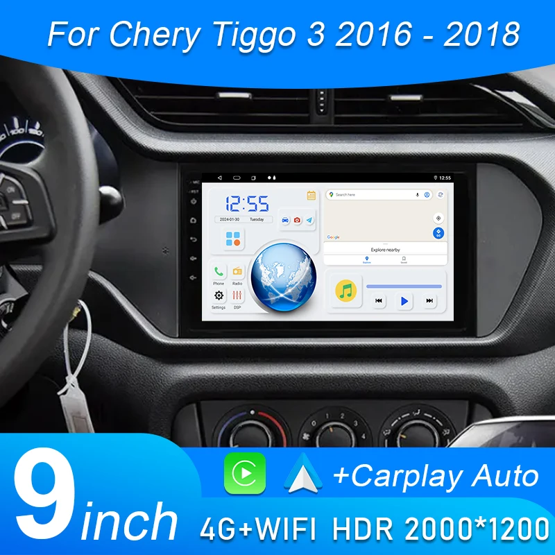 9 "4G для Chery Tiggo 3 3X Tiggo 2 2016-2018 Android 15 Автомобильный плеер WIFI Carplay QLED Экран Радио Стерео GPS Навигация DSP
9 "4G для Chery Tiggo 3 3X Tiggo 2 2016-2018 Android 15 Автомобильный плеер WIFI Carplay QLED Экран Радио Стерео GPS Навигация DSP