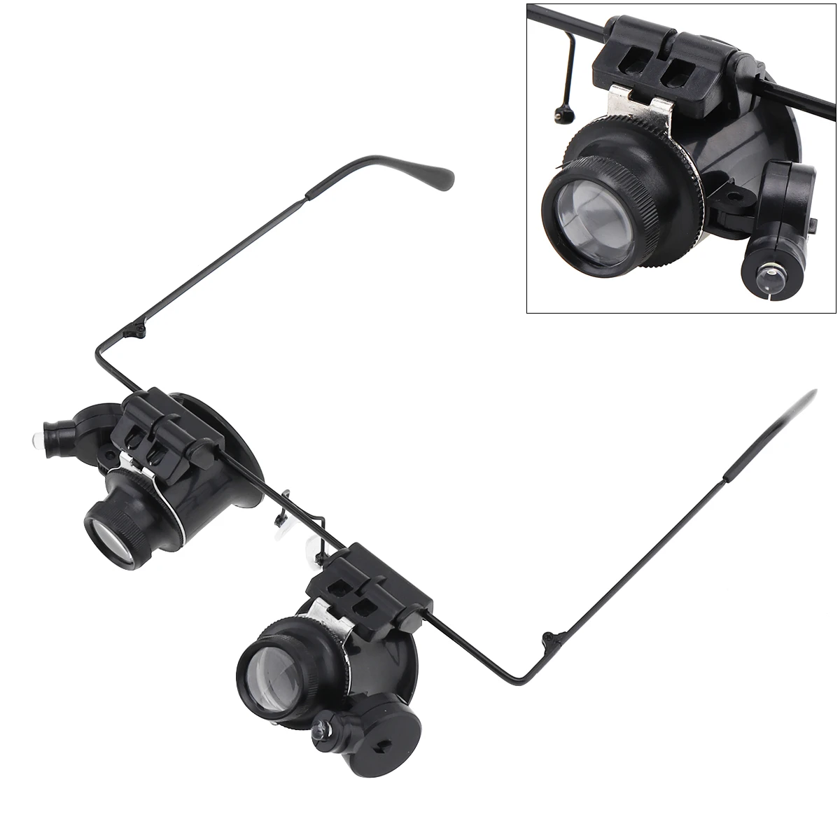 20X Portable Adjustable Interchangeable Glasses Magnifier with LED Lights and Lens for Repairing / Reading
20X Portable Adjustable Interchangeable Glasses Magnifier with LED Lights and Lens for Repairing / Reading