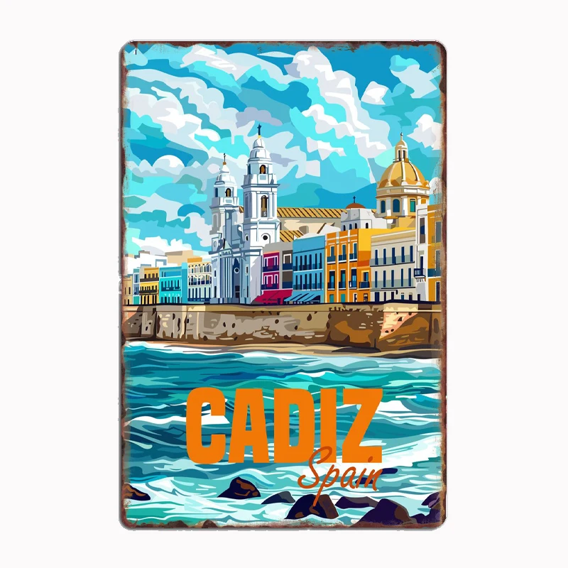 Cadiz Spain Travel Poster. Scenic Spot Vintage Posters Metal Sign Kitchen Wall Art Decor Garage Room Decor Tin Home Decor
Cadiz Spain Travel Poster. Scenic Spot Vintage Posters Metal Sign Kitchen Wall Art Decor Garage Room Decor Tin Home Decor