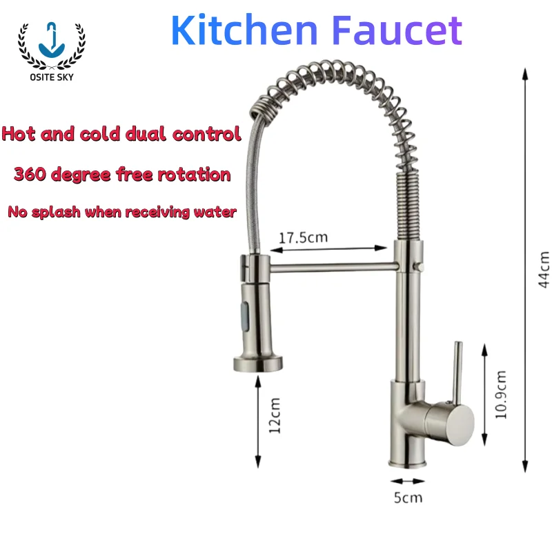 Spring Pull Kitchen Faucet Hot and Cold Multifunctional Universal Double Outlet Vegetable Basin Sink Faucet Gourmet Faucet
Spring Pull Kitchen Faucet Hot and Cold Multifunctional Universal Double Outlet Vegetable Basin Sink Faucet Gourmet Faucet