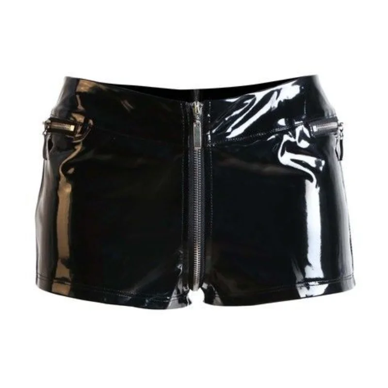 Summer Sexy Black PVC Shorts Zipper Open Crotch Nightclub Costumes Women Clothing Faux Leather Goth Short Y2k Hot Woman Pants
Summer Sexy Black PVC Shorts Zipper Open Crotch Nightclub Costumes Women Clothing Faux Leather Goth Short Y2k Hot Woman Pants