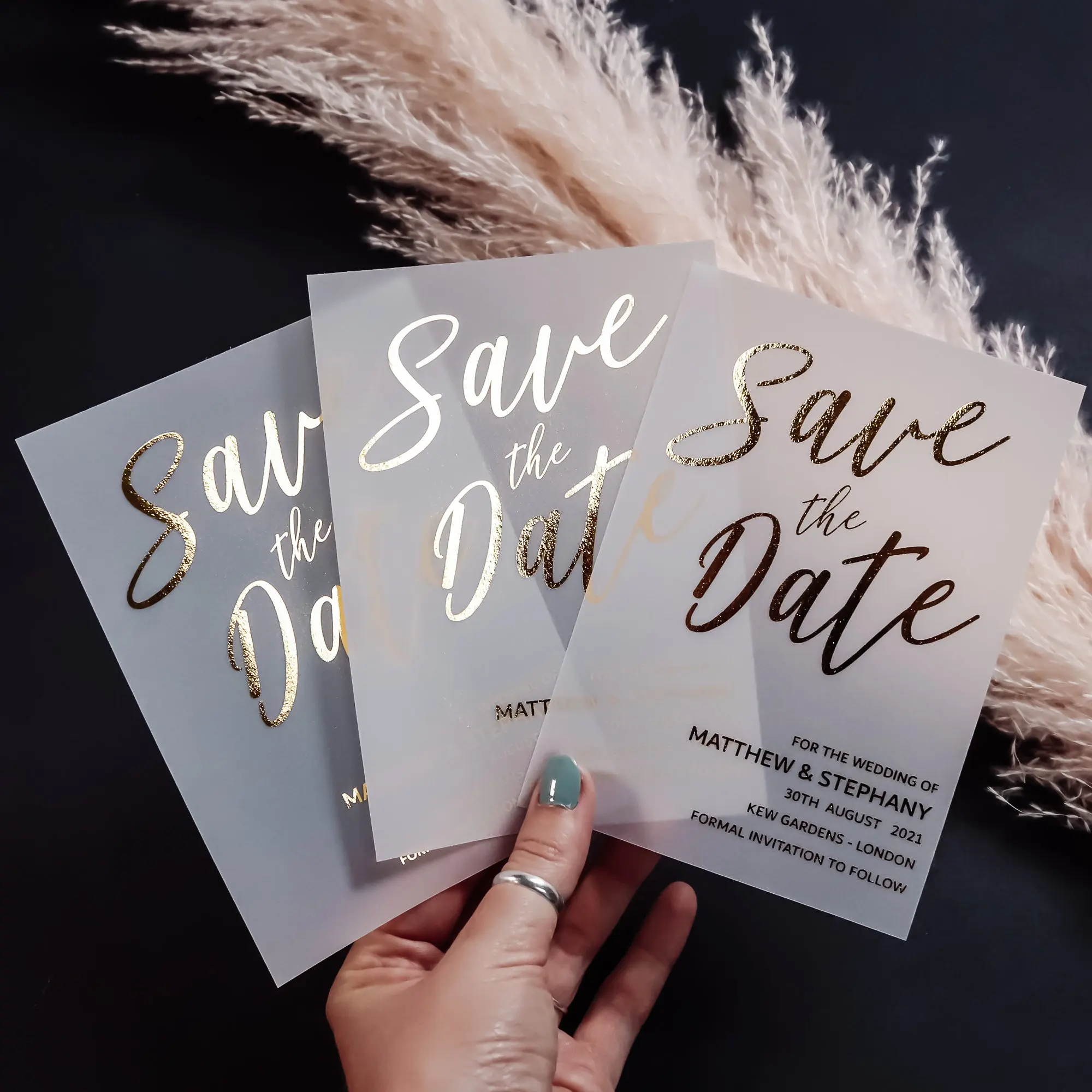 50pcs Personalized Gold Foil Wedding Invitation Custom Save the Date Gold Frosted Invitation Wedding Invitation with Envelope
50pcs Personalized Gold Foil Wedding Invitation Custom Save the Date Gold Frosted Invitation Wedding Invitation with Envelope
