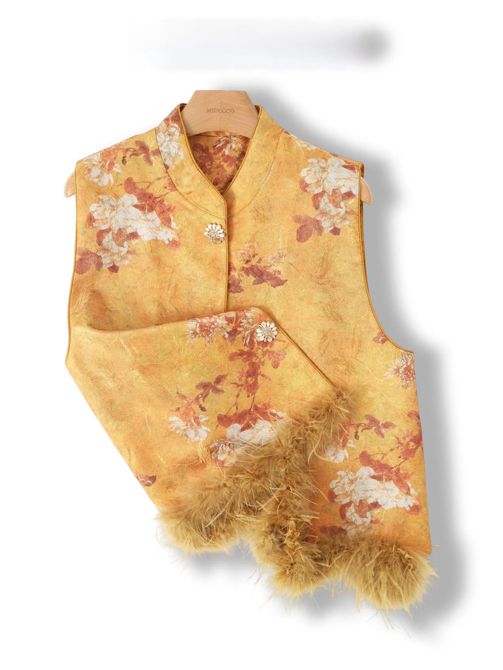 High Quality New Chinese Style Embroidered Satin Vest Thin Cotton Autumn Winter Bird Feather Top Women's Jacket Floral Pattern
High Quality New Chinese Style Embroidered Satin Vest Thin Cotton Autumn Winter Bird Feather Top Women's Jacket Floral Pattern