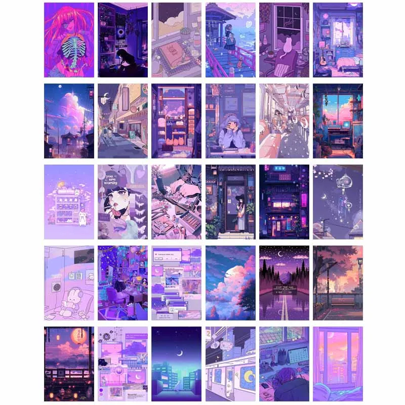 30 PCS 4x6'' Y2K Purple Lofi Aesthetic Wall Collage Kit Pictures Photo Props Home Decor Posters Bedroom Decoration Art Painting
30 PCS 4x6'' Y2K Purple Lofi Aesthetic Wall Collage Kit Pictures Photo Props Home Decor Posters Bedroom Decoration Art Painting