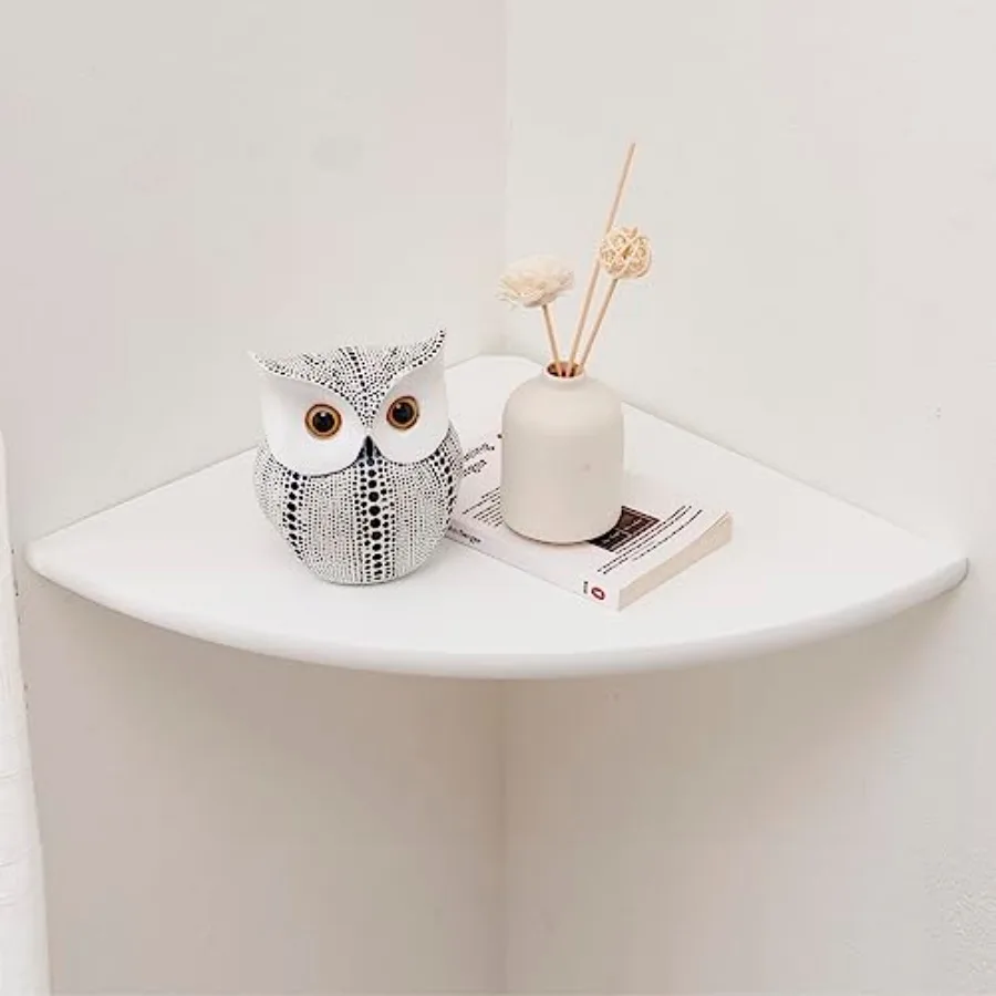 Corner Shelf, Solid Wood Floating Corner Shelves Wall Mount Round End Floating Speaker Rack Display Shelf for Small Plant Photo
Corner Shelf, Solid Wood Floating Corner Shelves Wall Mount Round End Floating Speaker Rack Display Shelf for Small Plant Photo