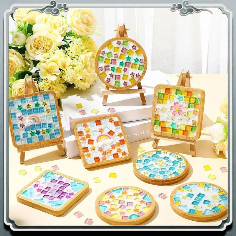 Durable 8 Sets DIY Glass Mosaic Tile Crafts, Mixed Color Mosaic Kits With Wooden Coasters Adult DIY Coaster Sets For Gifts
Durable 8 Sets DIY Glass Mosaic Tile Crafts, Mixed Color Mosaic Kits With Wooden Coasters Adult DIY Coaster Sets For Gifts