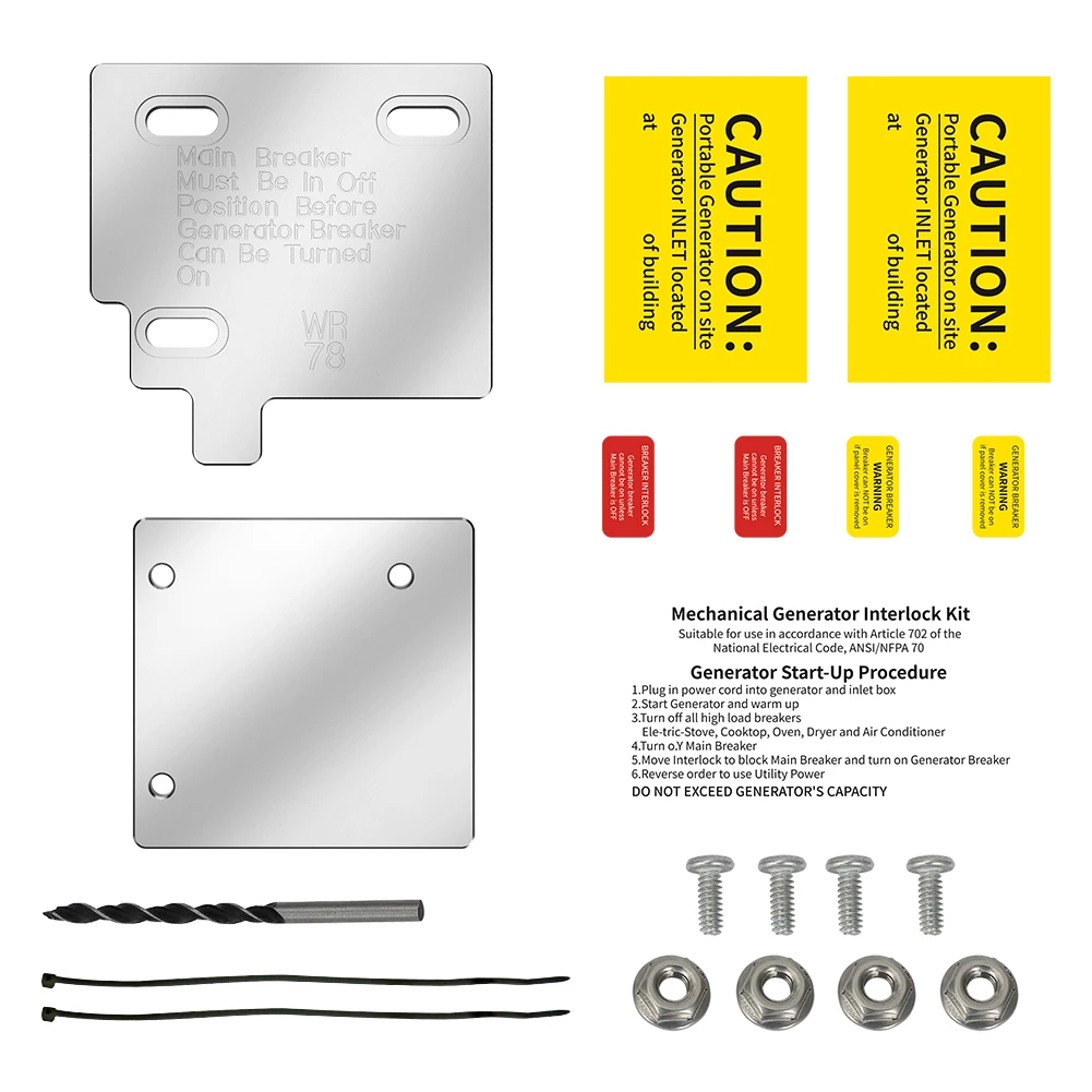 100 Amp Generator Interlock Kit for Branch Circuit Charging Power Control Equipment Panels Electrical Wiring
100 Amp Generator Interlock Kit for Branch Circuit Charging Power Control Equipment Panels Electrical Wiring