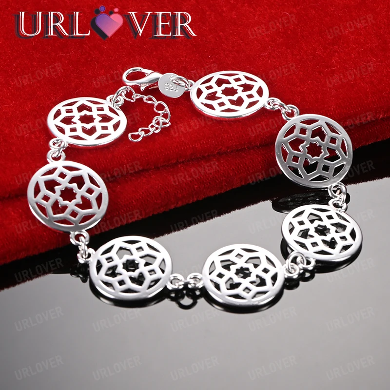 Circular Hollow Flower Chain 925 Sterling Silver Bracelets Women Party Wedding Accessories Birthday Gift Jewelry Beautiful
Circular Hollow Flower Chain 925 Sterling Silver Bracelets Women Party Wedding Accessories Birthday Gift Jewelry Beautiful