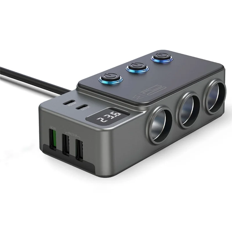 Durable-Car-Mounted Cigarrete Lighter Adapter USB Switch PD Super Fast Charge 120W Car Charger Universal Holde Digital Display
Durable-Car-Mounted Cigarrete Lighter Adapter USB Switch PD Super Fast Charge 120W Car Charger Universal Holde Digital Display