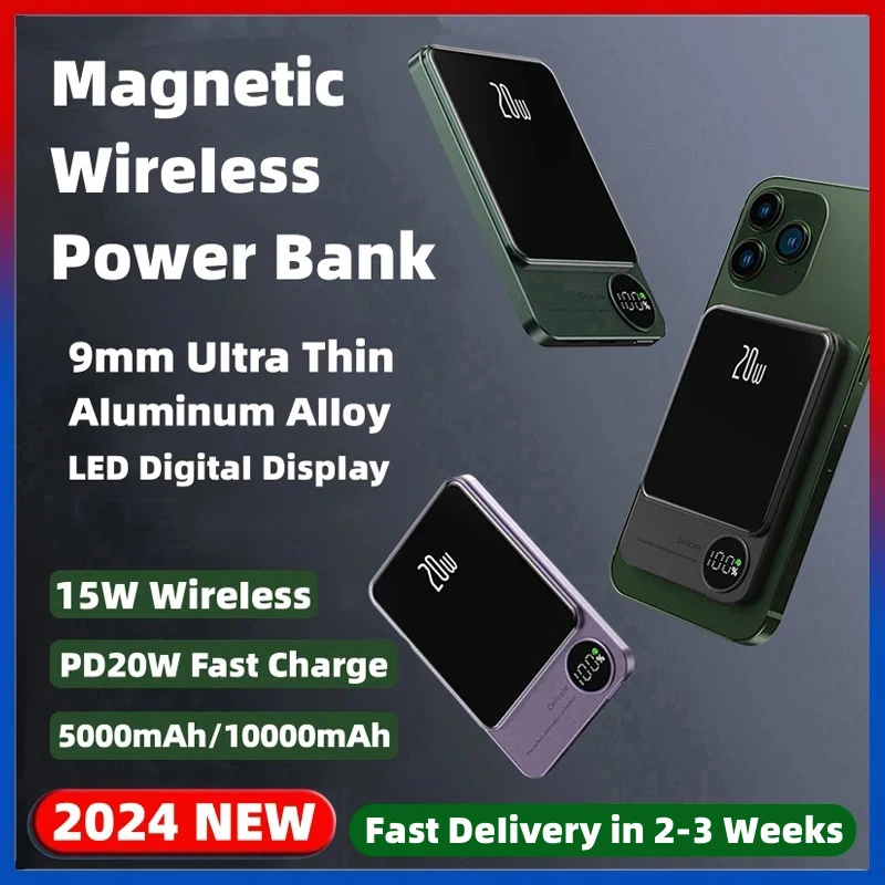 10000mAh New Alloy Magnetic Wireless Power Bank 20W Fast Charger For iPhone 12 13 14 15 Pro Max External Auxiliary Battery Pack
10000mAh New Alloy Magnetic Wireless Power Bank 20W Fast Charger For iPhone 12 13 14 15 Pro Max External Auxiliary Battery Pack
