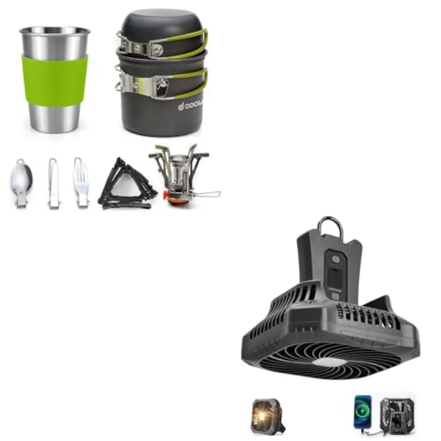 Bundle - 2 Items Camping Cookware Stove and Portable Quiet Tent Fan with LED Lantern
Bundle - 2 Items Camping Cookware Stove and Portable Quiet Tent Fan with LED Lantern