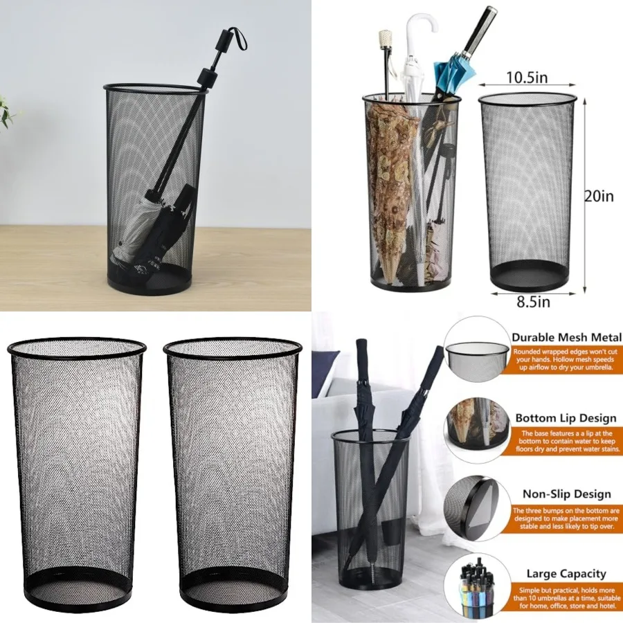 2 Pack Large Umbrella Holder, 10.5x20 Inch Metal Mesh Umbrella Stand, Freestanding Bucket for Umbrellas, Canes, Walking Sticks,
2 Pack Large Umbrella Holder, 10.5x20 Inch Metal Mesh Umbrella Stand, Freestanding Bucket for Umbrellas, Canes, Walking Sticks,