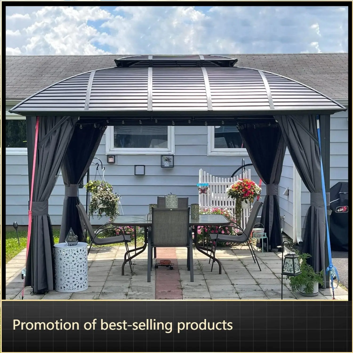 10' x 12' Hardtop Gazebo Outdoor Aluminum Gazebo Arc Grill for Patios Deck Backyard,Galvanized Steel Double Roof,Curtain&Netting
10' x 12' Hardtop Gazebo Outdoor Aluminum Gazebo Arc Grill for Patios Deck Backyard,Galvanized Steel Double Roof,Curtain&Netting