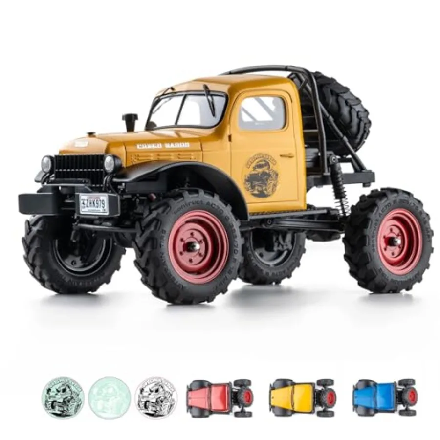RC crawler for rock crawling, yellow ABS plastic body with metal gears, two-speed shift and 4WD, 8 km/h speed, designed for adu
RC crawler for rock crawling, yellow ABS plastic body with metal gears, two-speed shift and 4WD, 8 km/h speed, designed for adu