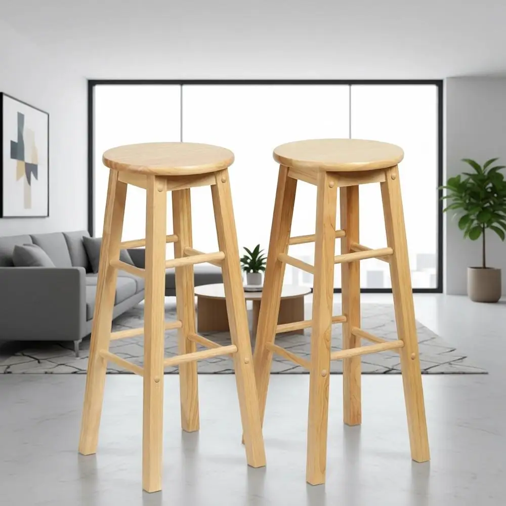 Set of 2 29 Natural Wooden Bar Stools with Square Legs for Kitchen, Dining, and Bars
Set of 2 29 Natural Wooden Bar Stools with Square Legs for Kitchen, Dining, and Bars