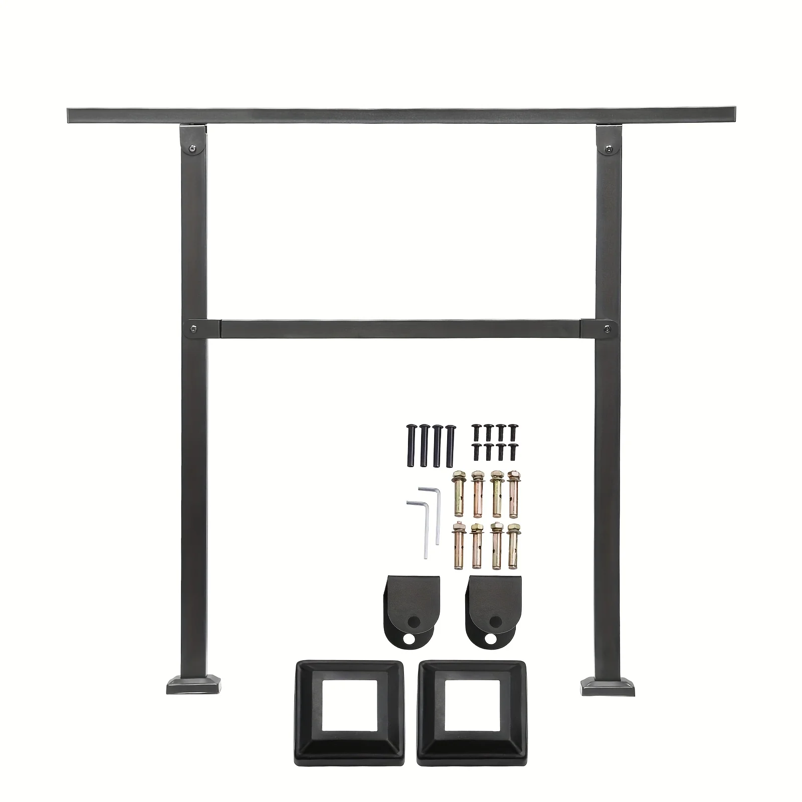 Happybuy 2-3/4-5 Step Outdoor Handrail Kit Black Carbon Steel Stair Rail with Adjustable Angle & Horizontal Bar, Easy Install Support Rails for Seniors, Concrete/Deck Steps & Entryways
Happybuy 2-3/4-5 Step Outdoor Handrail Kit Black Carbon Steel Stair Rail with Adjustable Angle & Horizontal Bar, Easy Install Support Rails for Seniors, Concrete/Deck Steps & Entryways