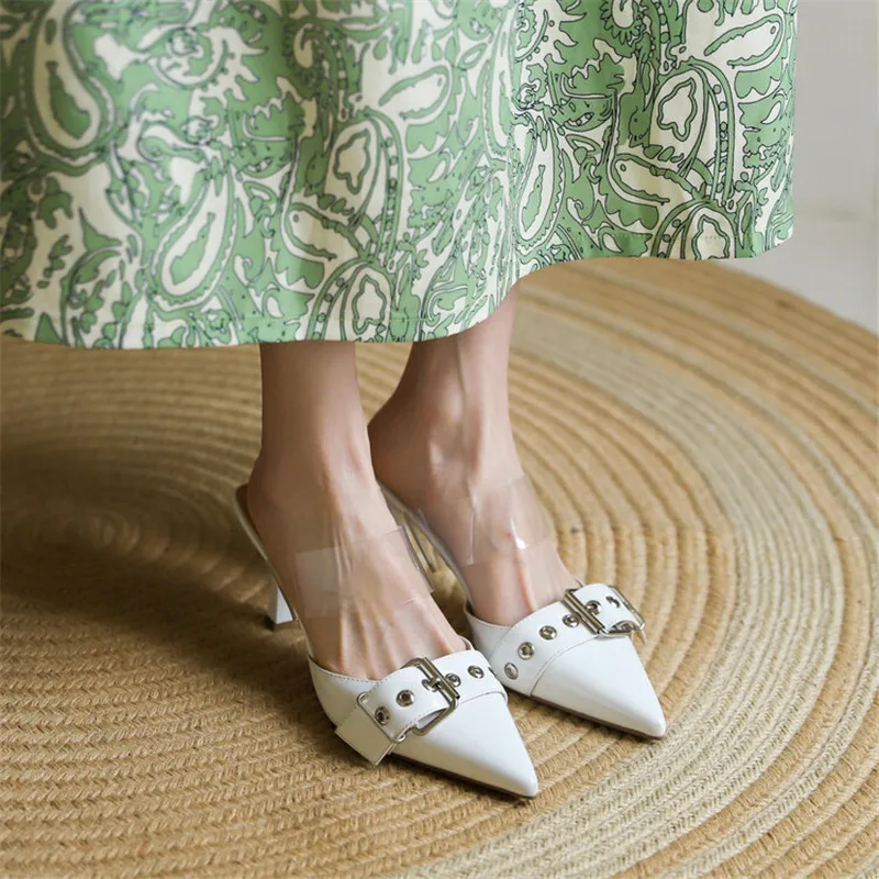 New 2023 Summer Women Sandals Split Leather Shoes for Women Pointed Toe Slipper High Heels Fashion Belt Buckle Shoes Stiletto
New 2023 Summer Women Sandals Split Leather Shoes for Women Pointed Toe Slipper High Heels Fashion Belt Buckle Shoes Stiletto