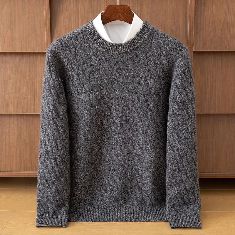 O-Neck Cashmere Sweater Cable Knitting Smart Casual Pullover Autumn Winter 100% Cashmere Knitwear High Quality Top
O-Neck Cashmere Sweater Cable Knitting Smart Casual Pullover Autumn Winter 100% Cashmere Knitwear High Quality Top