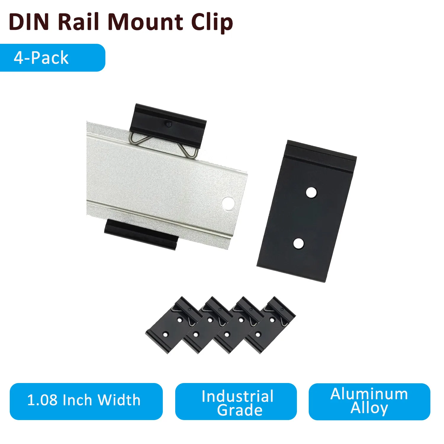 1.08 Width Universal DIN Rail Mount Clip Snap for 35mm Din Rail Black 4-Pack for Countersunk Head M3 Screws
1.08 Width Universal DIN Rail Mount Clip Snap for 35mm Din Rail Black 4-Pack for Countersunk Head M3 Screws