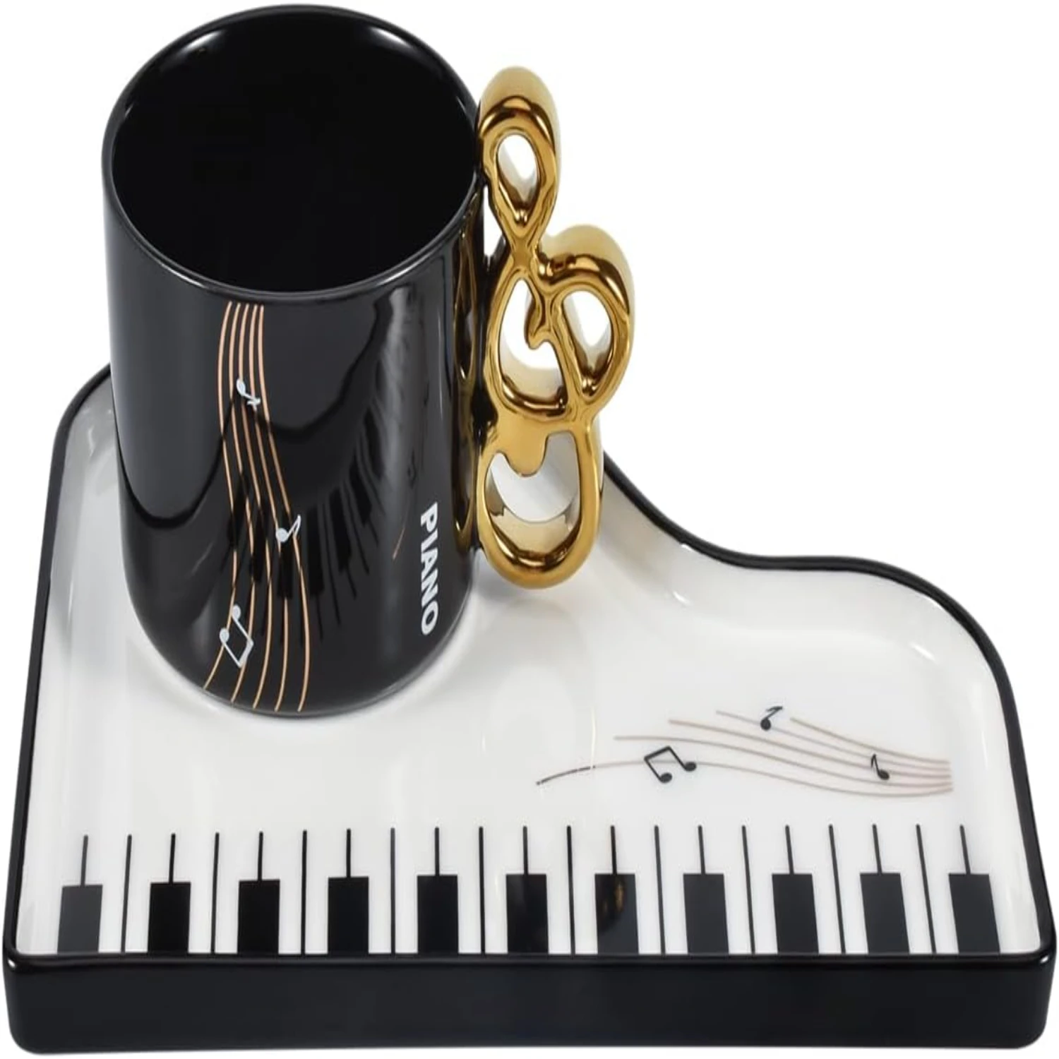 Ceramic Saucer Set, Cute Piano Shaped Cup with Spoon and Saucer for Office and , 6.5 oz/200 ml for Tea Latte Milk (Elegant Whi
Ceramic Saucer Set, Cute Piano Shaped Cup with Spoon and Saucer for Office and , 6.5 oz/200 ml for Tea Latte Milk (Elegant Whi