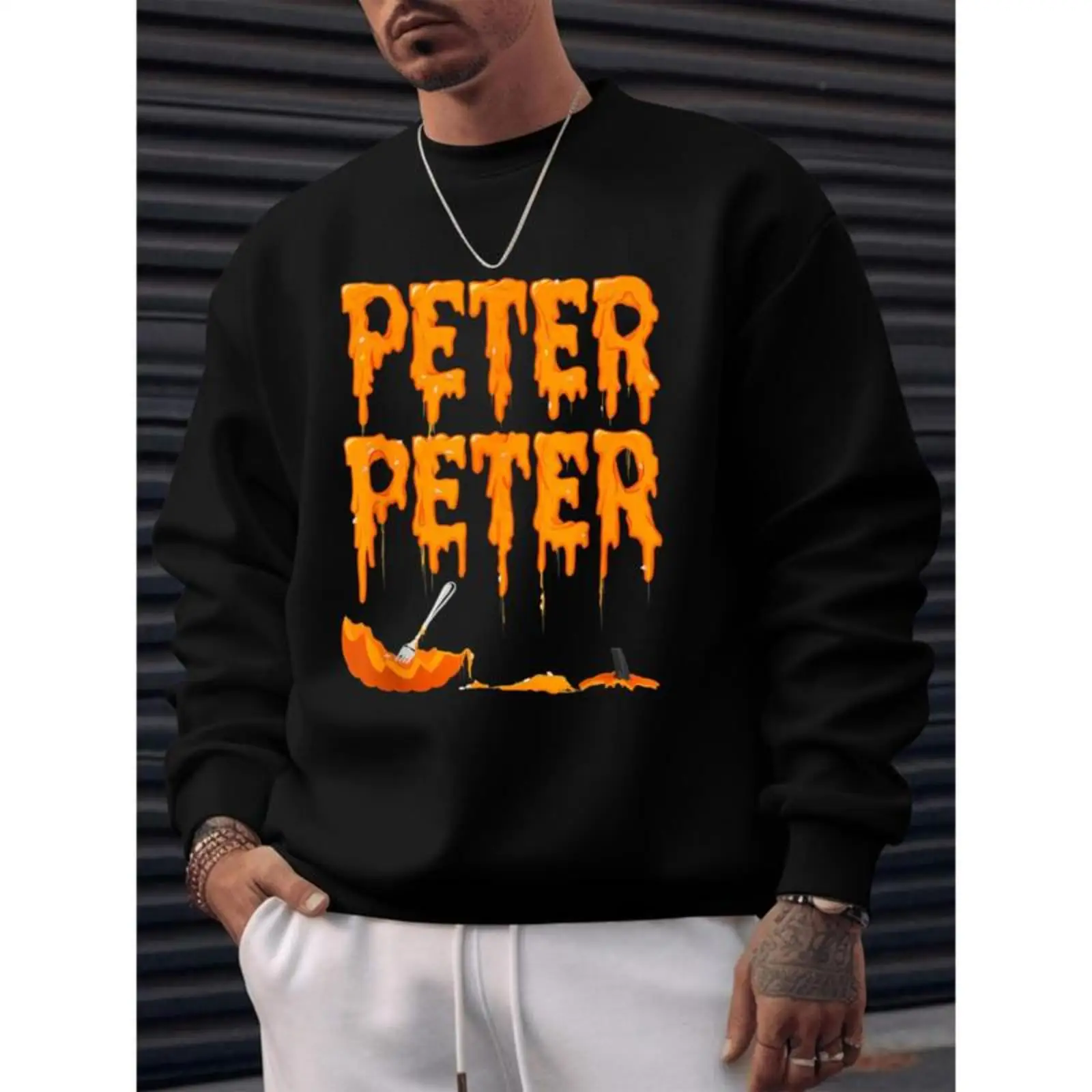 Halloween Sweatshirt Peter Peter Pumpkin Eater Graphic Crewneck Jumper Spooky Fall Outfit Vintage Funny Costume
Halloween Sweatshirt Peter Peter Pumpkin Eater Graphic Crewneck Jumper Spooky Fall Outfit Vintage Funny Costume