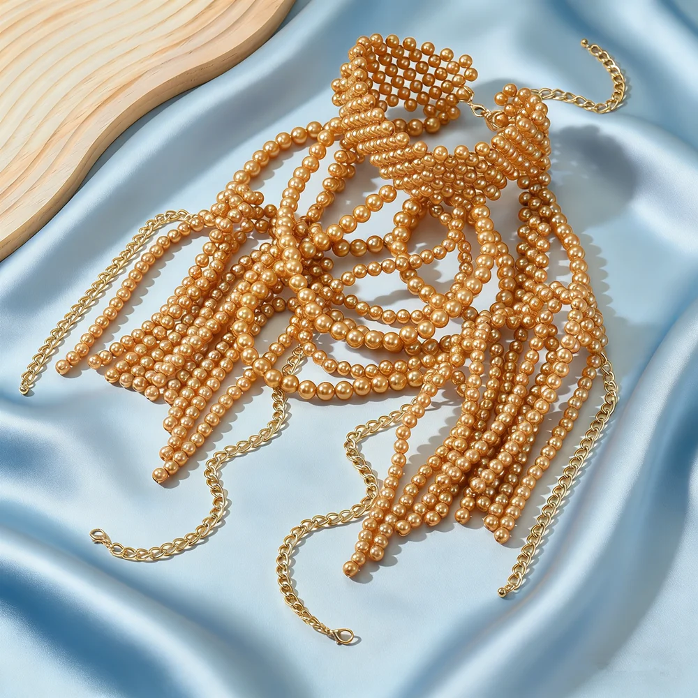 Handmade Multi-Layer Beaded Tassel Shoulder Chain for Brides Wedding Accessories Ramadan Festival Gifts
Handmade Multi-Layer Beaded Tassel Shoulder Chain for Brides Wedding Accessories Ramadan Festival Gifts